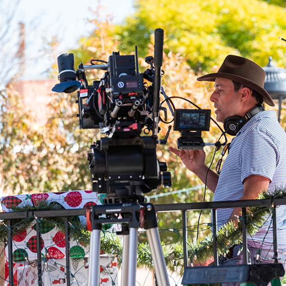 Director on site with the camera.