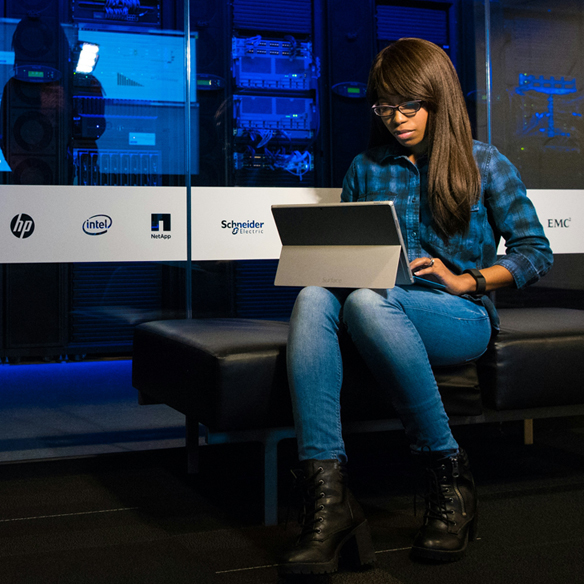 Working in computer server room