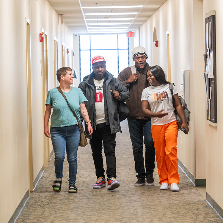 Public health students working together.