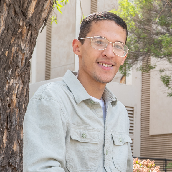 Student sitting outside