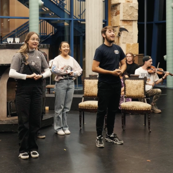 Students practice for state production