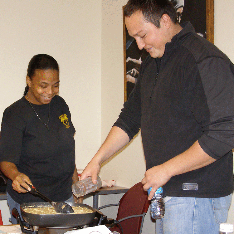 Student teaching nutrition class.