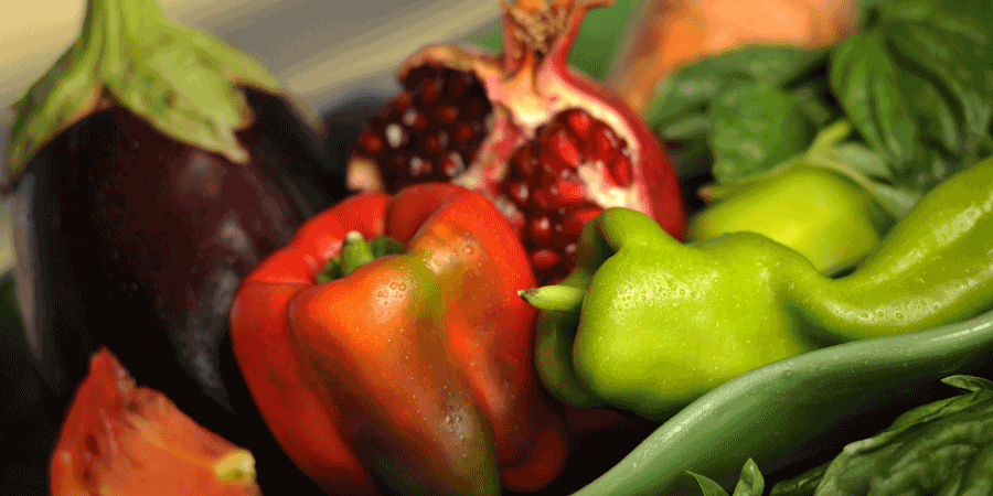 Vegetables on a table.