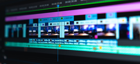 Computer screen displaying a film editing screen.