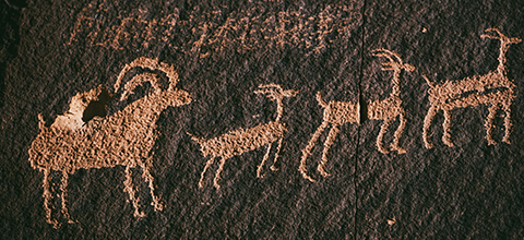 Images sketched into rock.