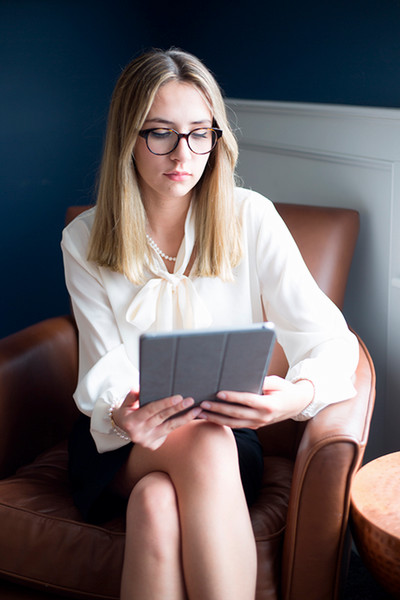 college student using digital pad