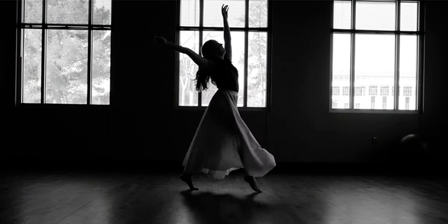 Video still of dancer practicing