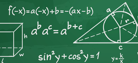 a chalkboard with popular mathematical equations