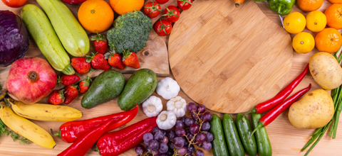 a collection of fruits and vegetables 